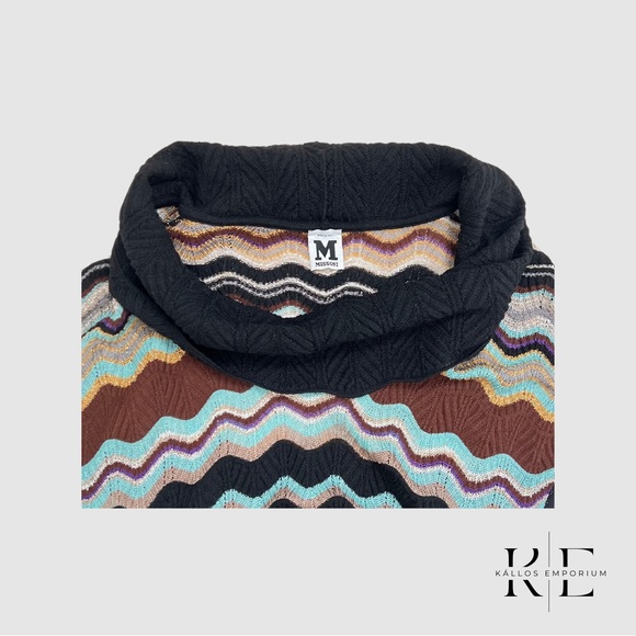 Missoni Chevron Herringbone Cowl Neck Brown KNit Sweater/Top/Dress - Picture 2 of 2
